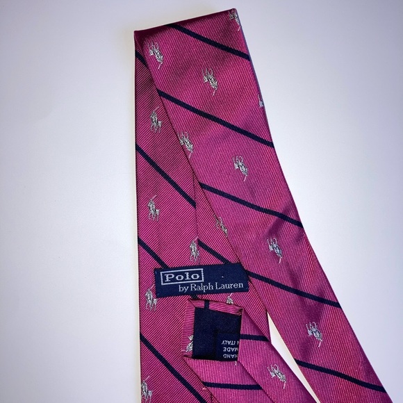 Vintage Ralph Lauren Tie Hand made In Italy Polo Monogram